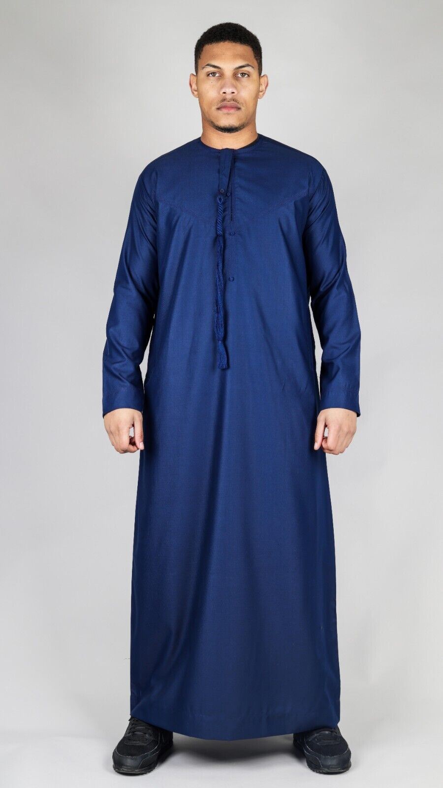 Men's Thobe Emirati Islamic Jubba Robe Eid Tassel Slim Fit