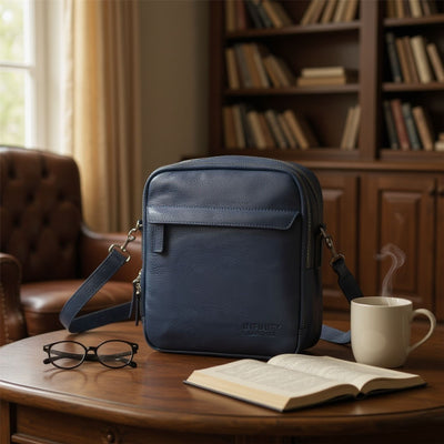 Genuine Leather Vintage Messenger Crossbody Travel Bag - Hawthrone