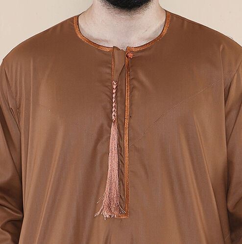 Mens Thobe Jubba Saudi Islamic Arab Eid Emirati Kaftan Jubbah Tassel Robe