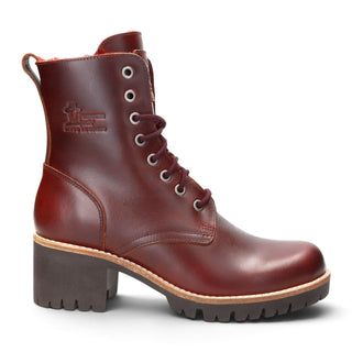 Panama Jack Women's Burgundy Leather Waterproof Warm Lace-Up Boots - Padma B25