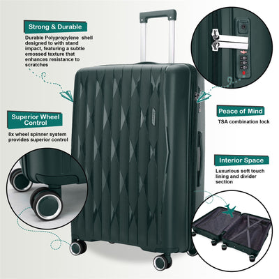 Hard Shell Suitcase Cabin TSA Luggage Travel Set