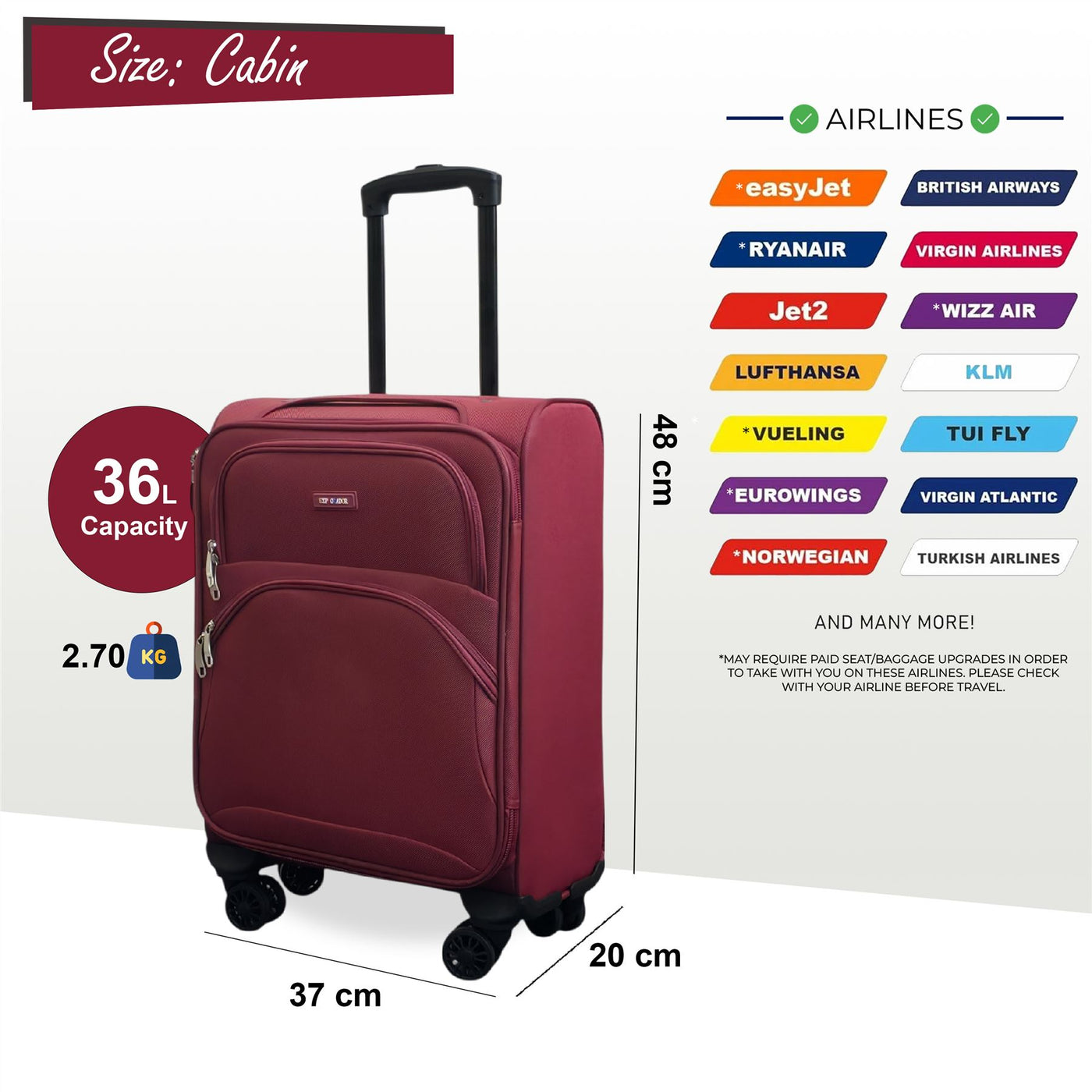 Expandable Soft 8 Wheel Lightweight Suitcase Luggage Travel Bags Set
