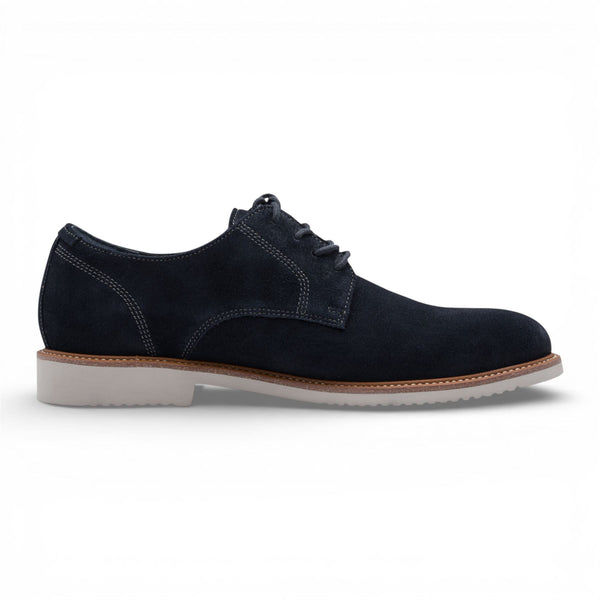 Tamaris Men's Navy Blue Suede Leather Plain Toe Smart Derby Shoes