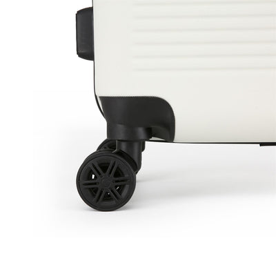 Hard Shell Cream Classic Dual 4 Wheel Luggage Suitcase Set