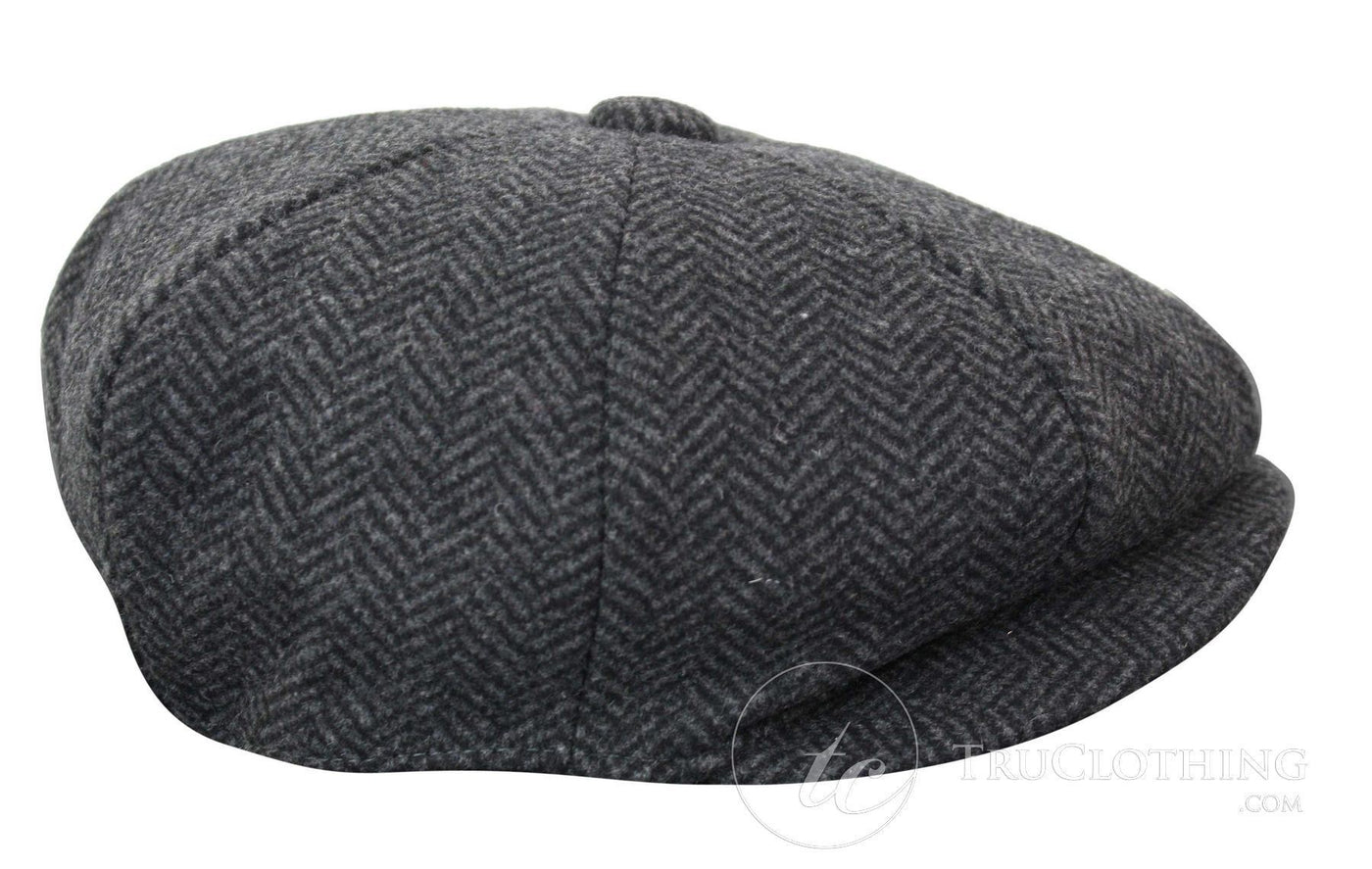 Mens Peaky Blinders Grey Tweed Gatsby Flat Baker Hat