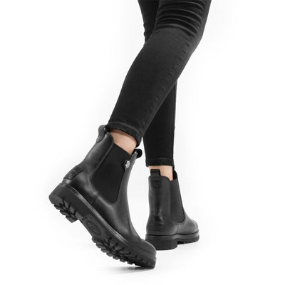 Panama Jack Women's Francesca B1 Black Waterproof Leather Chelsea Boots