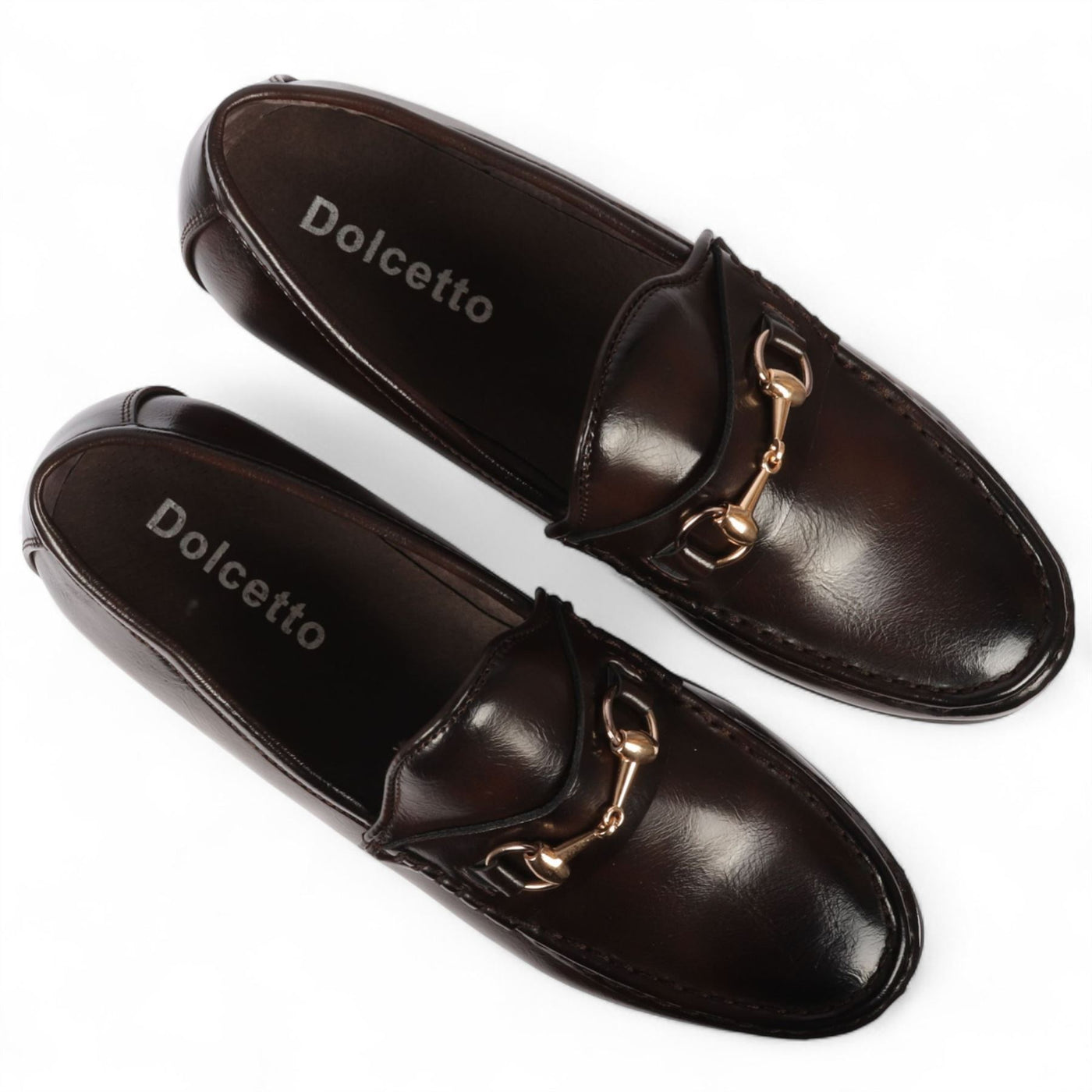 Men's Loafers with Gold Buckle Smart Slip-On Shoes