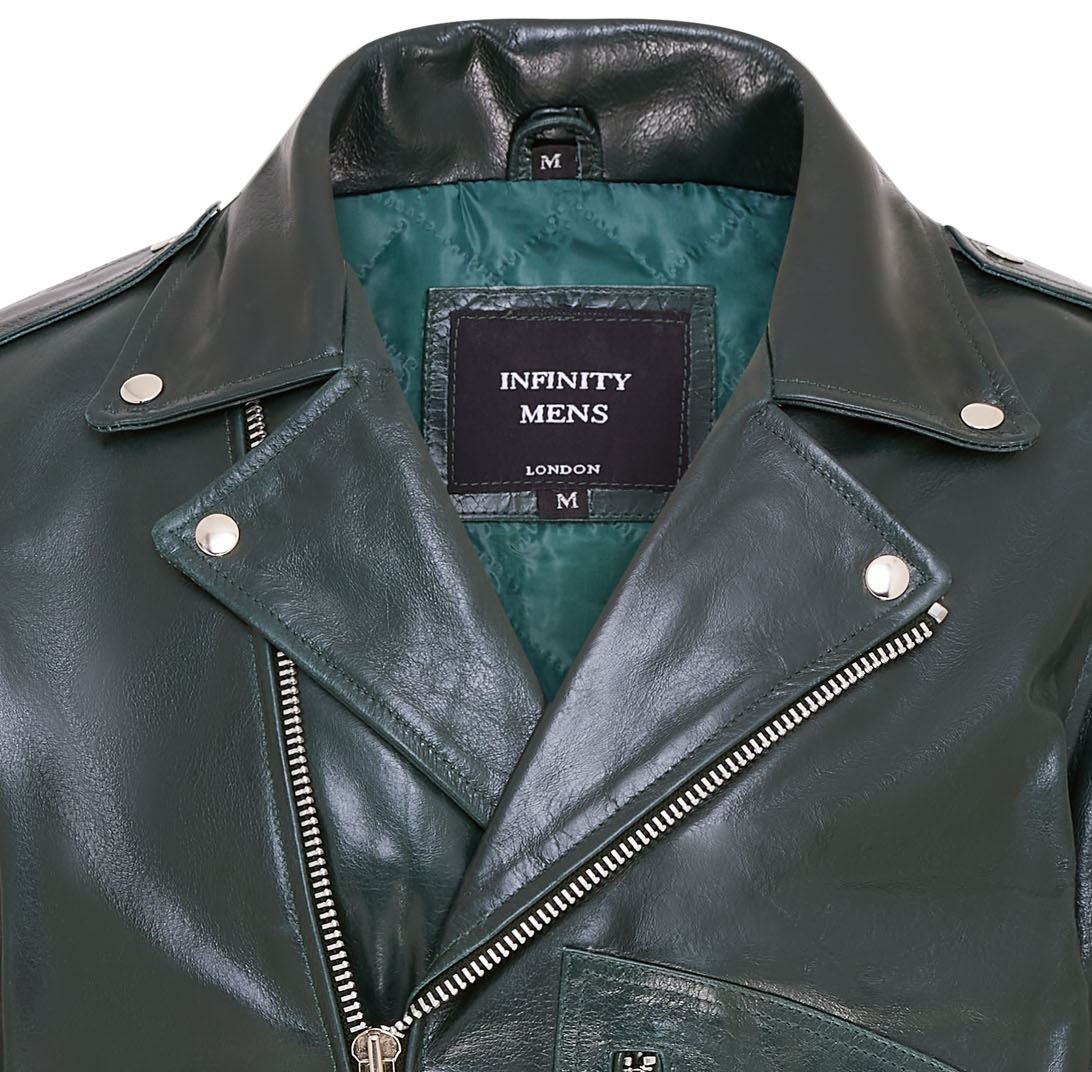 Mens Cow-Hide Biker Brando Jacket - Pargas