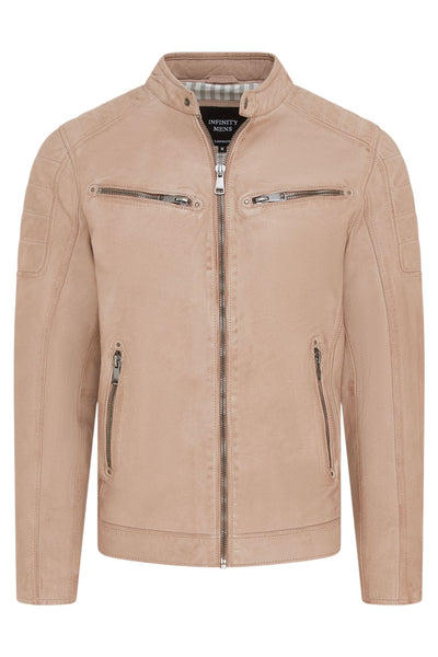 Men's Modern Classic Leather Quilted Biker Jacket - Derry