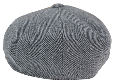 Mens Peaky Blinders Tweed Gatsby Flat Baker Hat With Razor Blade