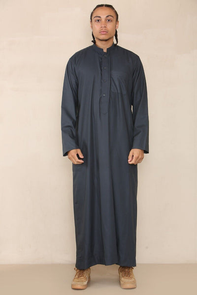 Mens Thobe Jubba Saudi Islamic Arabic Eid Cotton Kaftan Jubbah Umrah Robe