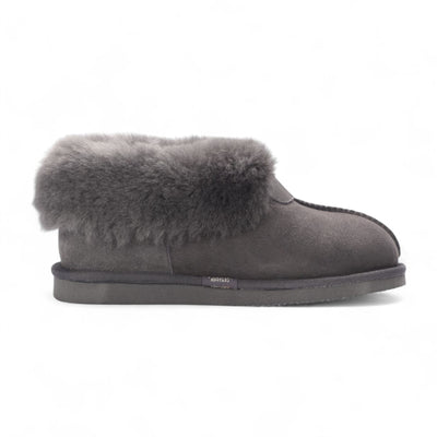 Women's Sheepskin Suede Ankle Grey Slip-On Bootie Winter - Glacier