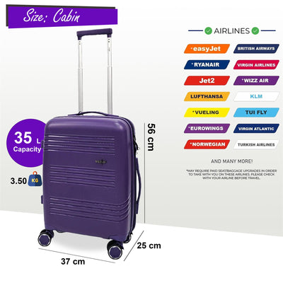 Hard Shell Cabin 4 Wheel Luggage TSA Travel Bag
