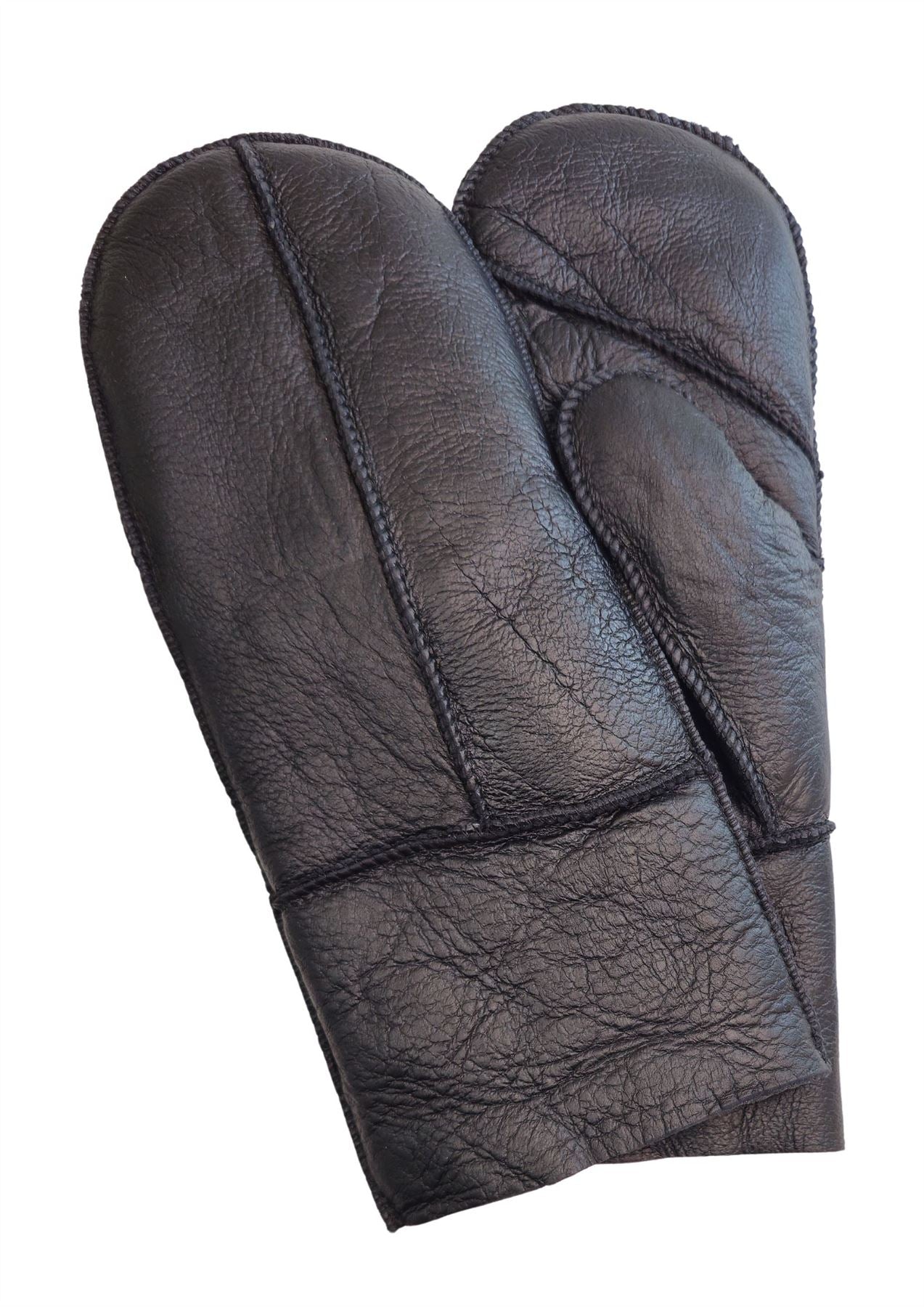 Womens Genuine Real Sheepskin Leather Mittens Warm Gloves