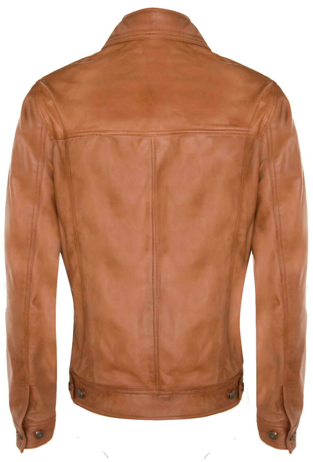 Men’s Retro Leather Trucker Jacket-Constantine