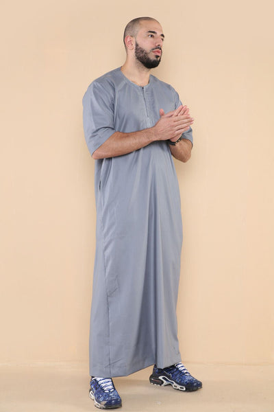 Mens Thobe Jubba Islamic Arab Moroccan Saudi Zipped Kaftan Arab Robe