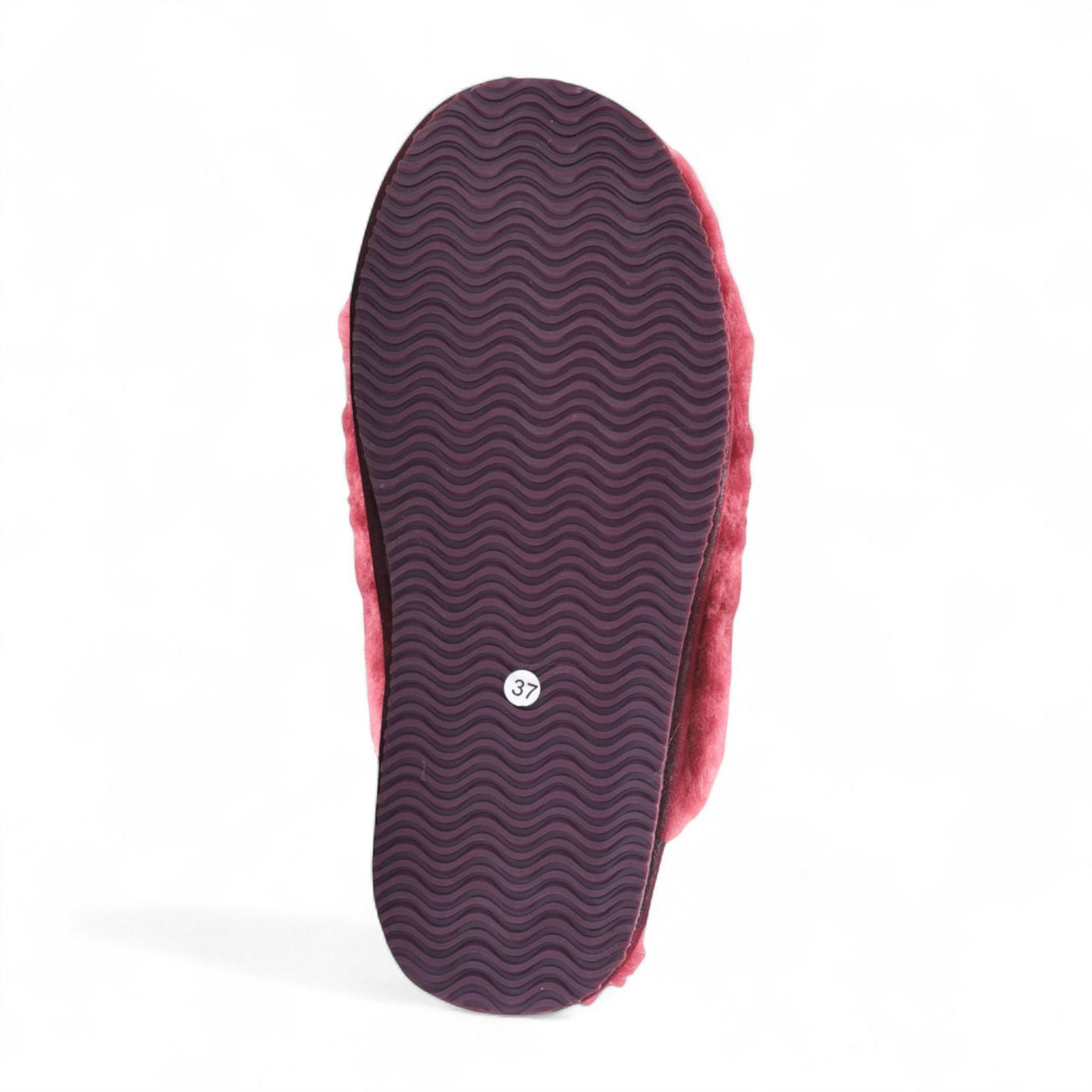 Women's Sheepskin Slippers Burgundy Warm Winter Fur Mule - Aurora
