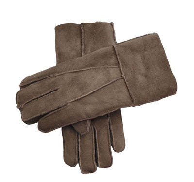 Unisex Sheepskin Suede Gloves with Roll Up/Down Cuff