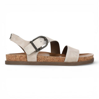 Blowfish Malibu Women's Cloud Silver Footbed Strappy Flat Sandals - Lance