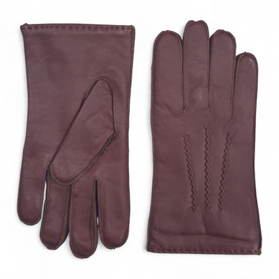 Men’s Italian Leather Warm Wool Lining Winter Stich Design Gloves - M-LGV-205