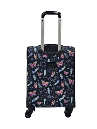 Lightweight Print Suitcases 8 Wheel Luggage Travel Soft Bags Set