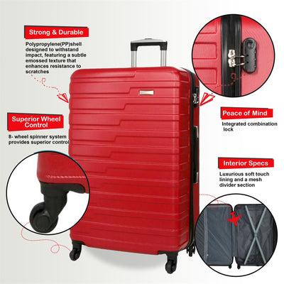 Robust Lightweight Hard shell Cabin Suitcase 4 Wheel Luggage