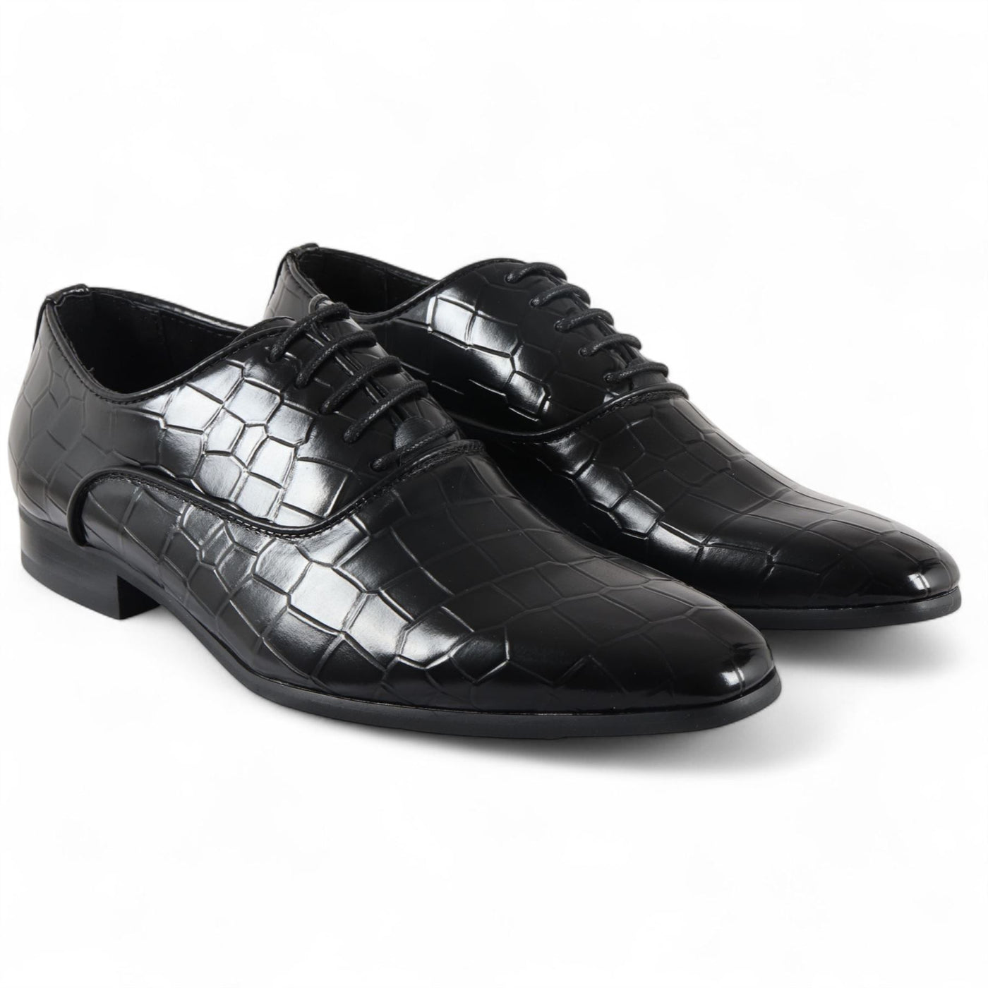 Men's Black Classic Lace-Up Oxford Derby Formal Shoes