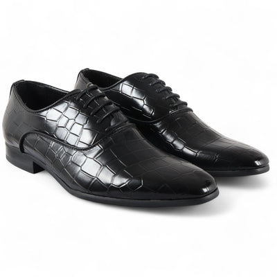 Men's Black Classic Lace-Up Oxford Derby Formal Shoes