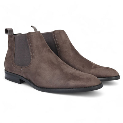 Men's Suede Chelsea Boots Real Leather Lined Slip-On