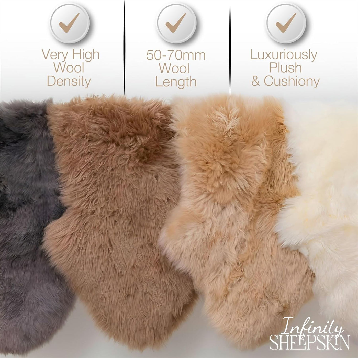 Luxury Genuine Sheepskin  40x40cm Real Wool Single Sided Cushion