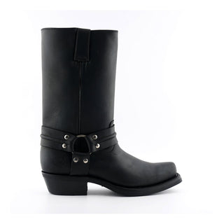 Grinders Unisex Black Western High Leather Boots- Renegade Hi