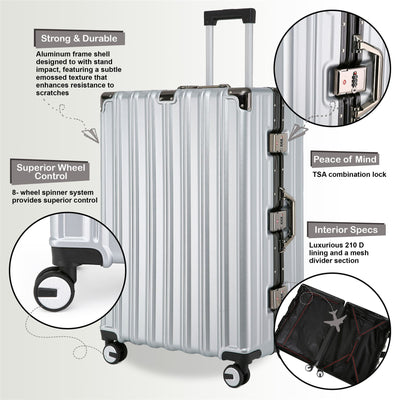 Hardshell Suitcase Set Robust 8 Wheel Cabin Luggage Suitcases