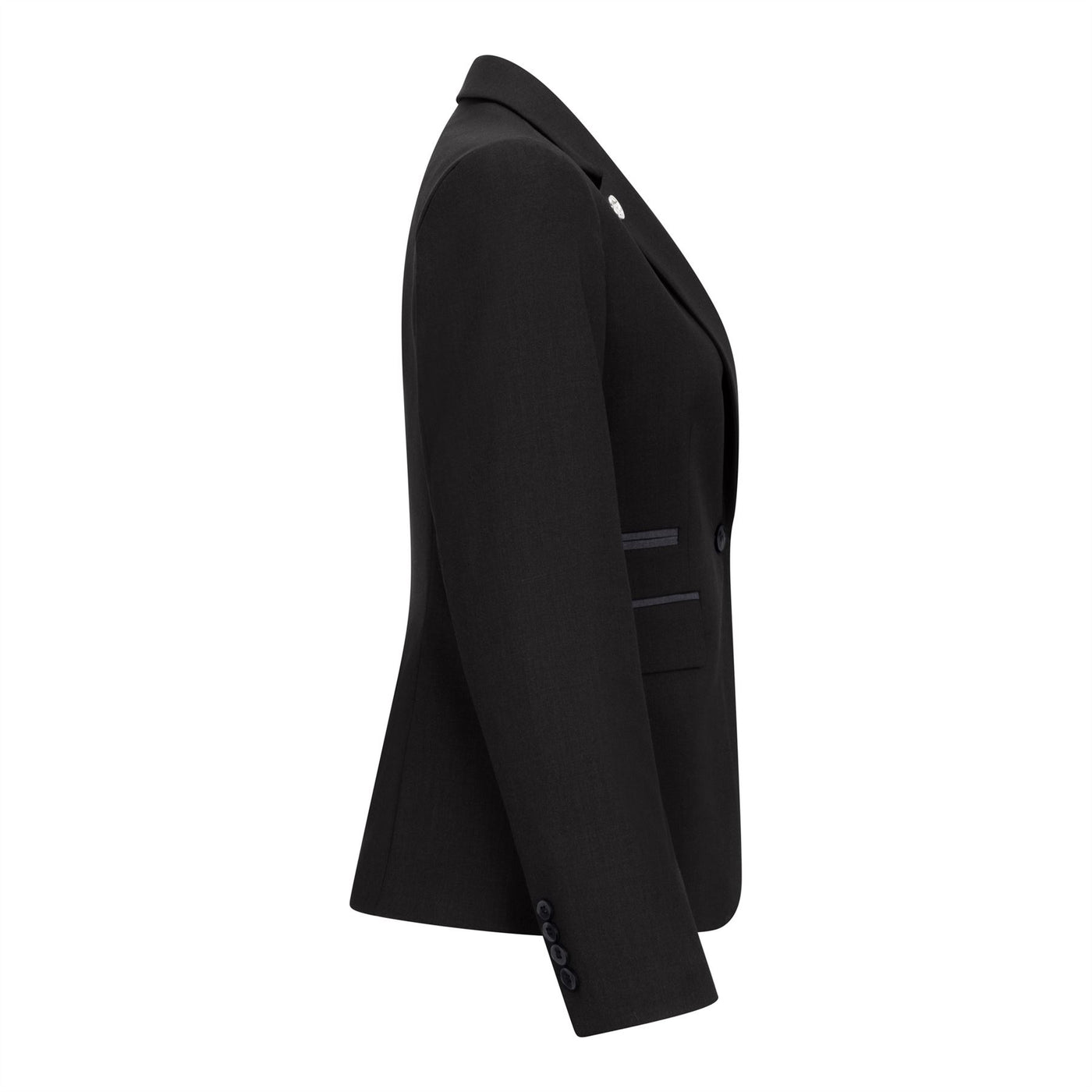 Women's 3 Piece Tailored Fit Plain Black Formal Office Suit