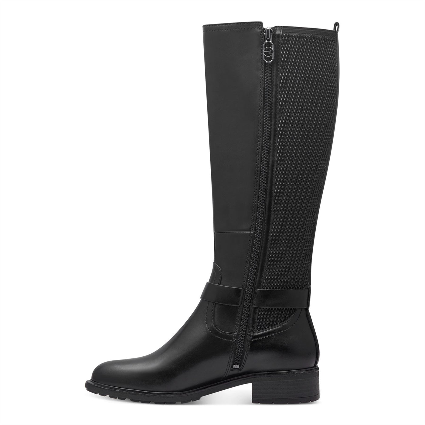 Tamaris Womens Black Leather Knee High Riding Boots
