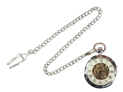 Silver Pocket Watch Mechanical Peaky Blinders Hunter Automatic