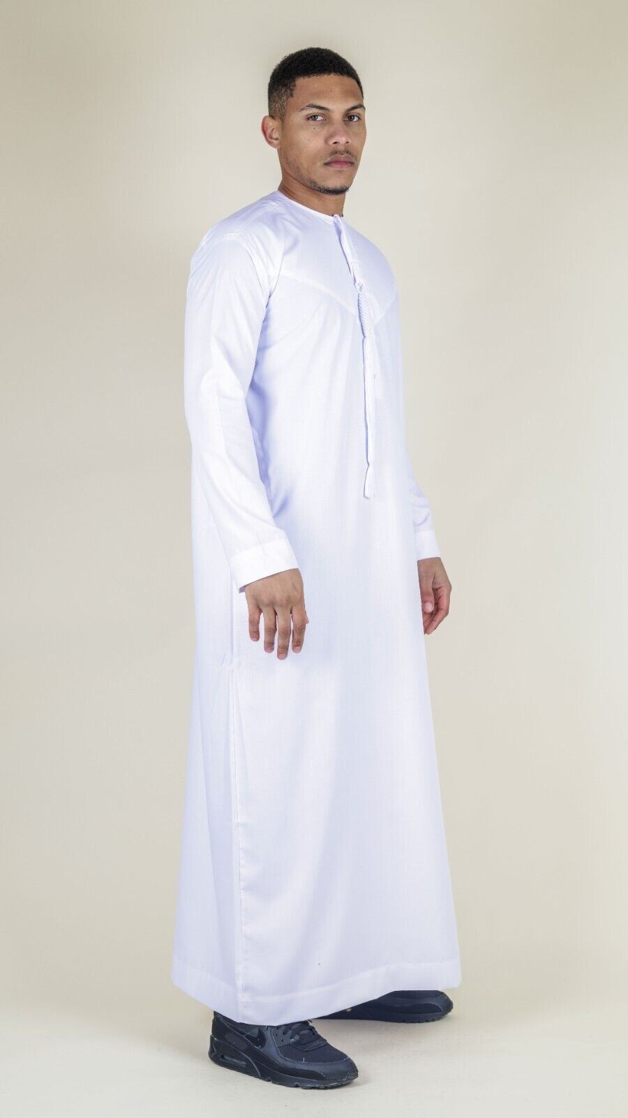 Men's Thobe Emirati Islamic Jubba Robe Eid Tassel Regular Fit