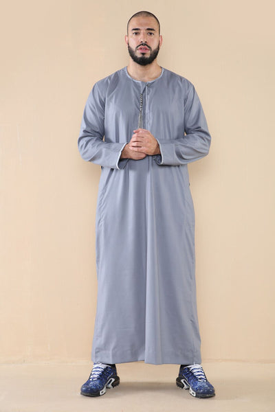 Mens Thobe Jubba Saudi Islamic Arab Eid Emirati Kaftan Jubbah Tassel Robe