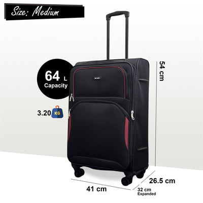 Expandable Soft 8 Wheel Lightweight Suitcase Luggage Travel Bags Set