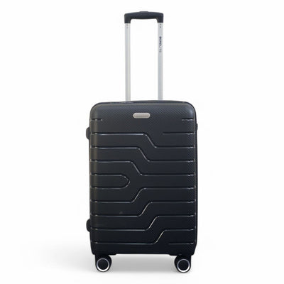 Hard Shell Black PP Dual 4 Wheels Luggage Travel Cabin Holiday Suitcase Set
