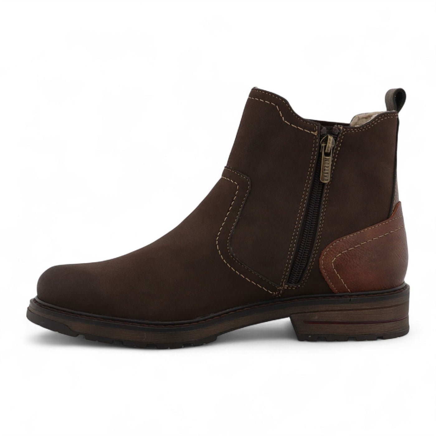Mustang Men's Mokka Brown Water-Resistant Chelsea Ankle Boots