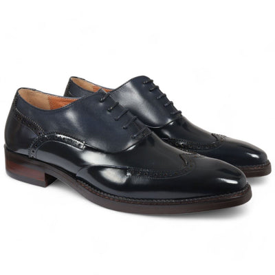 Justin Reess Men's Patent Leather Brogue Formal Shoes - Harry