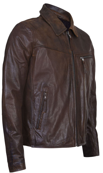 Men's Harrington Cow Hide Leather Jacket-Lima