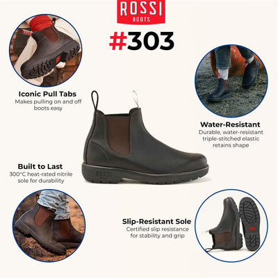 Rossi 303 Endura Brown Leather Chelsea Boots