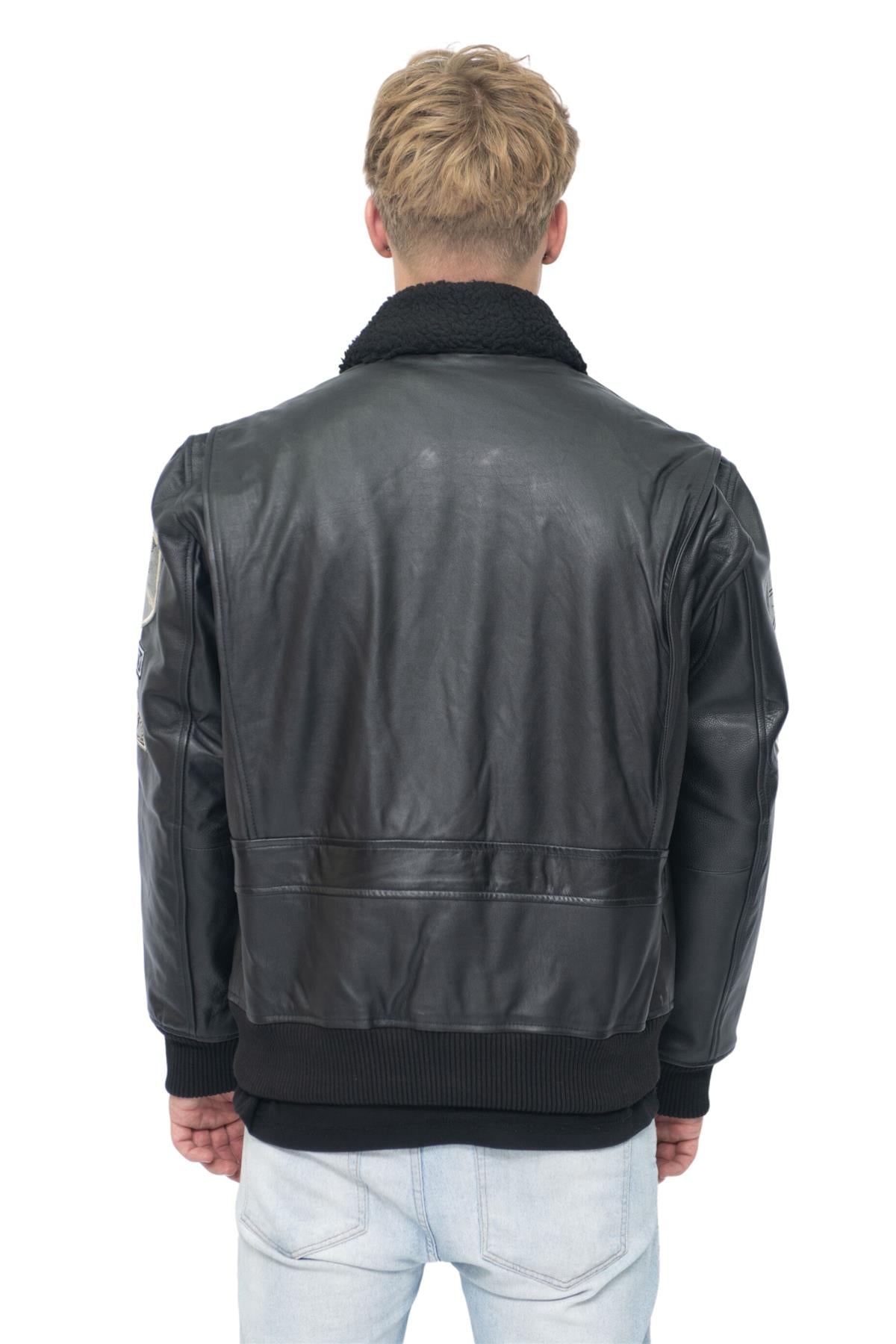 Mens Top Gun A2 Leather Bomber Jacket-San Diego