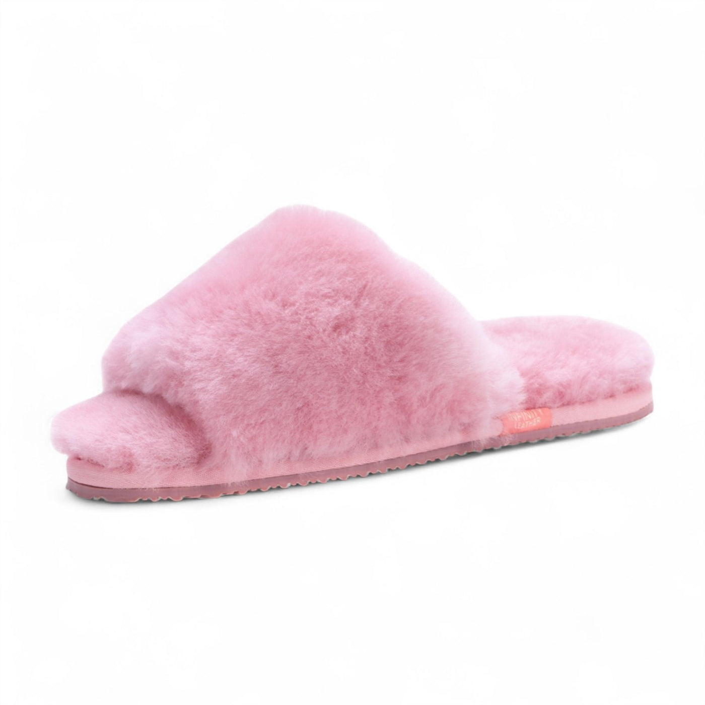 Women's Sheepskin Slippers Pink Warm Winter Fur Sliders - Nordic