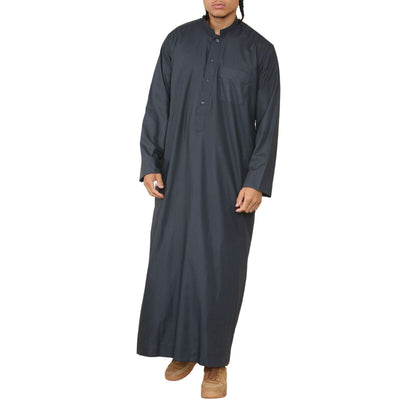 Mens Thobe Jubba Saudi Islamic Arabic Eid Cotton Kaftan Jubbah Umrah Robe