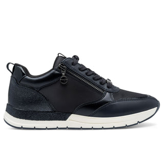 Tamaris Womens Navy Blue Fashion Lace-up Zipped Sneakers Trainers