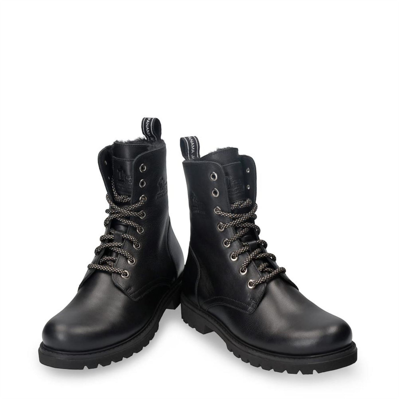 Panama Jack Women's Frisia B1 Black Waterproof Leather Combat Boots