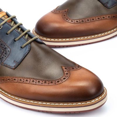 Pikolinos Men’s Brandy Brown Leather Brogue Lace-Up Oxford Shoes - Avila