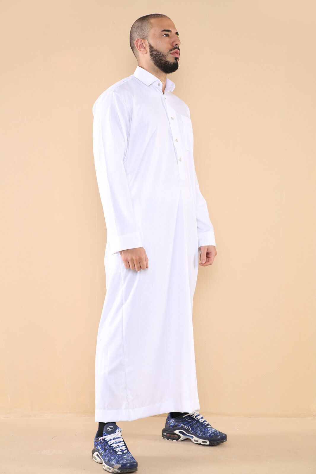 Mens Thobe Jubba Saudi Ramadan Eid Islamic Kaftan Kaudara Arabic Jubbah